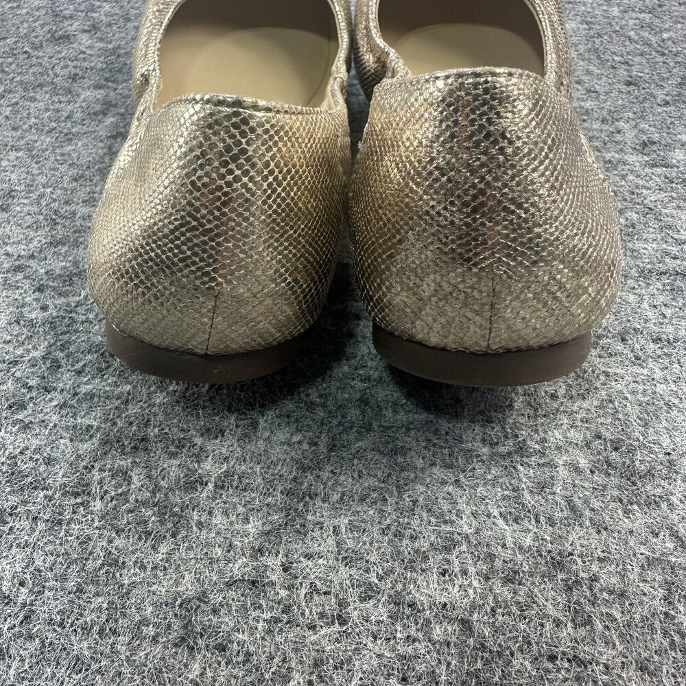 Vince Camuto Ballet Flats Women Size Gold Snake Skin Textured Bow Charm Eryn - Picture 6 of 15